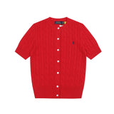 Ralph Lauren Knitted sweaters Ralph Lauren Knitted Short Sleeved Shirt RL Ralph Pony Standard POLO Short Sleeve Knitted Sweater Cardigan T-Shirt