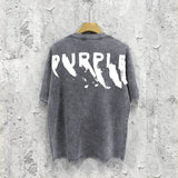 Purple Brand Distressed T Shirts Short Sleeve