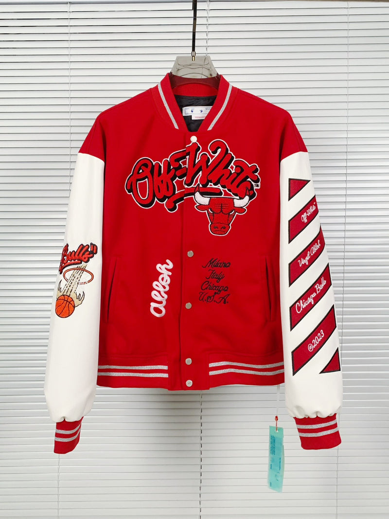 NBA Jacket with All Teams Patches Ow Co-Branded NBA Team Series Baseball Uniform
