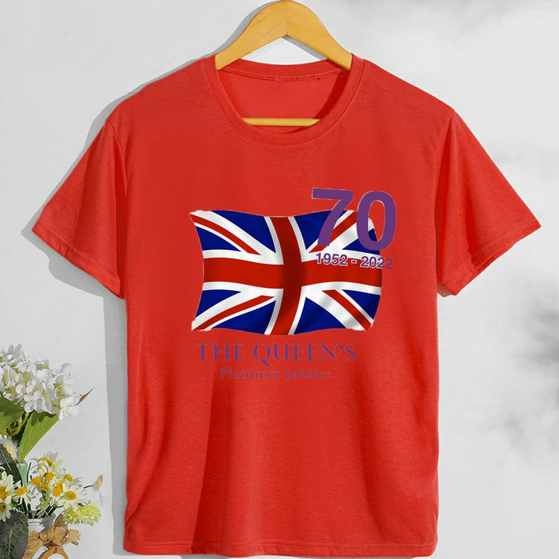 Inspired by Queen's Platinum Jubilee 2022 Elizabeth 70 Years T-shirt British T-shirt plus Size Short Sleeve Summer