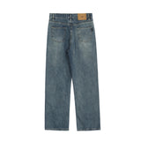 Men Jeans Simple Faded Loose Casual