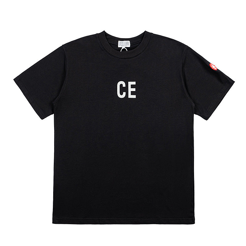 C.e t shirts letter printing round neck pullover short sleeve men and women