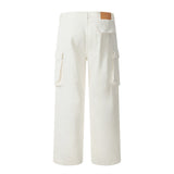 Men Jeans Multi-Pocket Cargo Pants Loose Casual