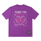 Men T-Shirt Rose Floral Print Oversize All-Match Loose