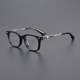 CHH Chrome Hearts Glasses Plain Silver Versatile Flat Mirrors Myopia Glasses Frame