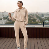Women Co-Ords Winter Hooded Sweater Set Sports and Leisure