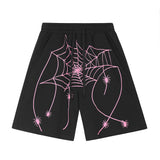 Men Shorts Spider Web Loose Personality Leisure Sports
