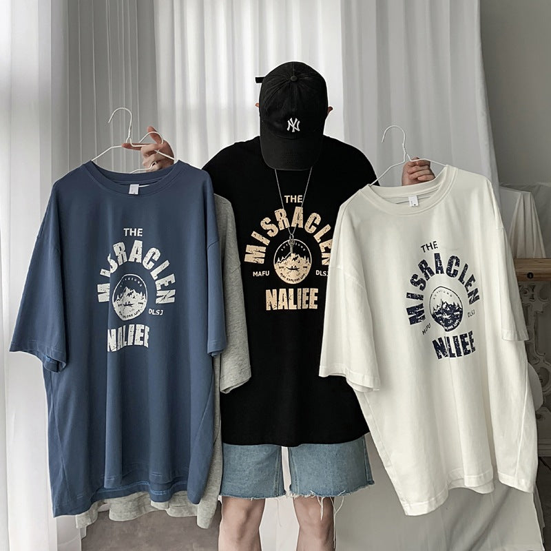Men T Shirt Loose All-Match Casual