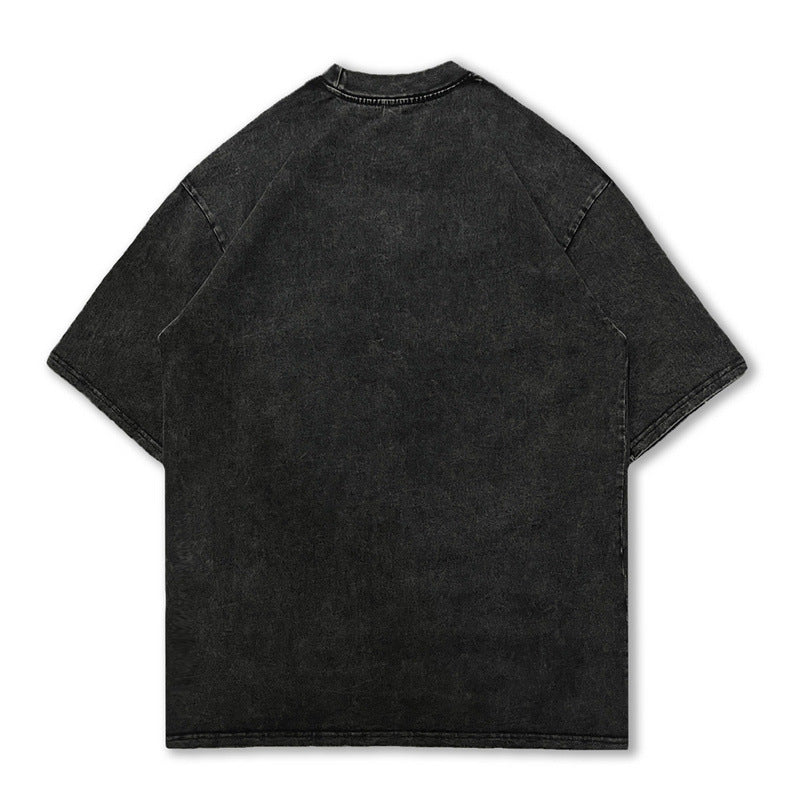 Men T-Shirt Cartoon Print Distressed