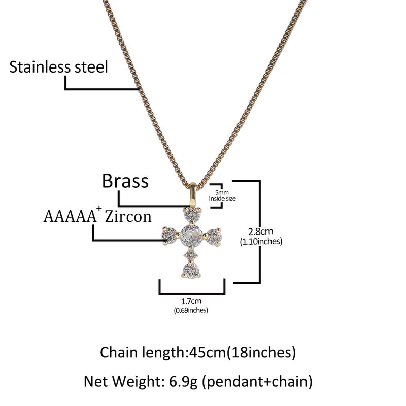 Jewelry Hip Hop S925 Silver Zirconium Claw Crosses Spectrum St. Valentine's Royalty