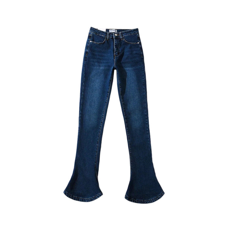 Women Jeans Retro Slim Fit Slimming Bell-Bottom Pants