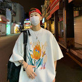 Men's T Shirt Summer Loose All-Matching Pure Cotton