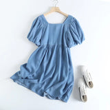 Women Dresses Temperament Slimming Lyocell Denim Dress