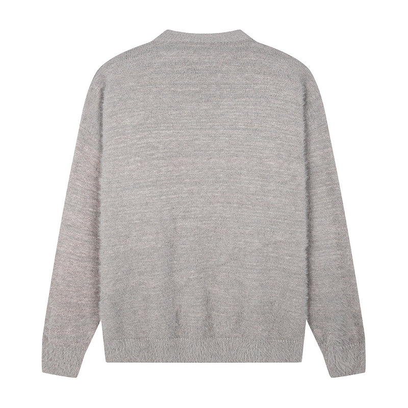 Men Sweater Jacquard and Fleece Lining Sweater