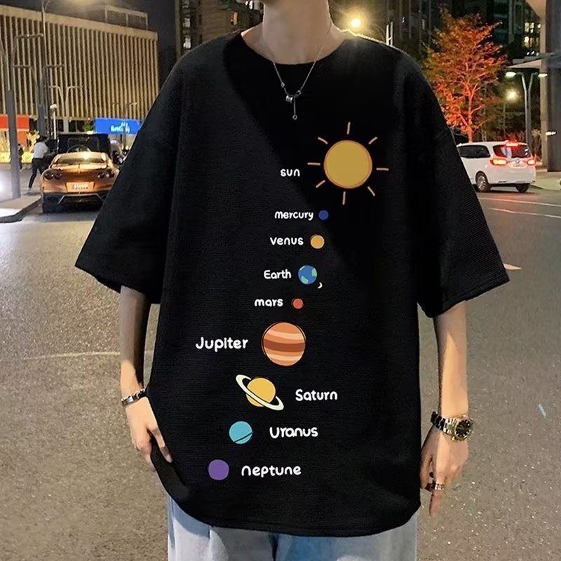 Men T Shirt Waffle Summer Loose plus Size