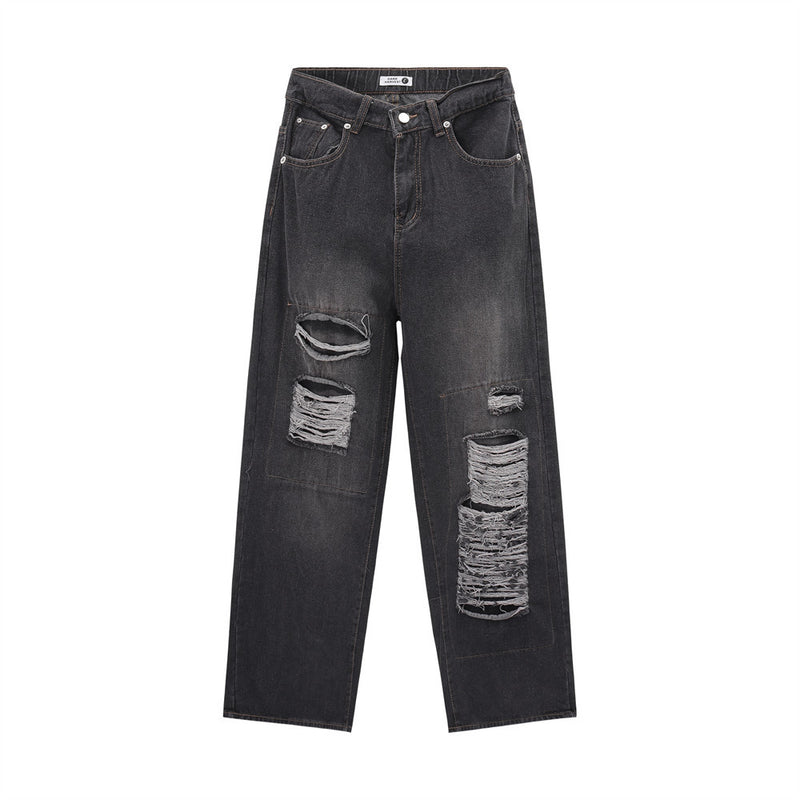 Men Jeans Hole & Patch Loose