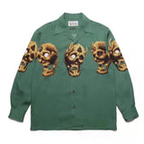 GUILTYPARTIES TIGER Shirts Skull Hawaiian Long Sleeve Shirt