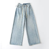Women Jeans Retro Loose Tied Design Distressed