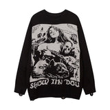 Women Sweater Ripped Knitted Sweater Idle Style