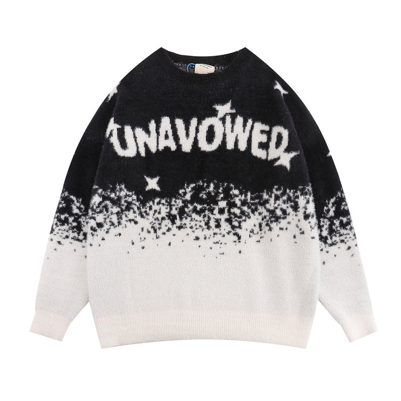 Men Sweater XINGX Jacquard Knitted Sweater Loose Casual