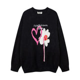 Men Sweater Love Pattern Jacquard Embroidery Velvet Sweater