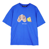 Palm Angle T Shirts Smiley Face Broken Teddy Bear Printed Loose Couple