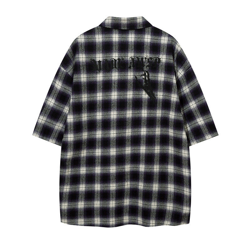 Short Sleeve Shirt Oversize Casual Plaid Shirt