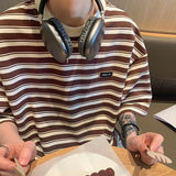 Men T Shirt Loose Summer Stripes