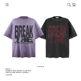 American vintage street T-shirt pure cotton men's and women's summer loose