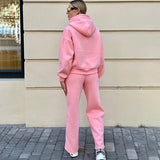 Women Co-Ords Knitted Fleece-Lined Sweater Suit Leisure Sports