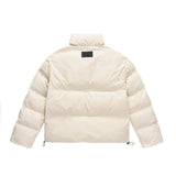 Men Cotton Padded Jacket Men's Cotton Jacket Simple Letters Embroidered Stand Collar