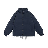 Unisex Coat Thick Loose Stand-up Collar Cotton-Padded Clothes