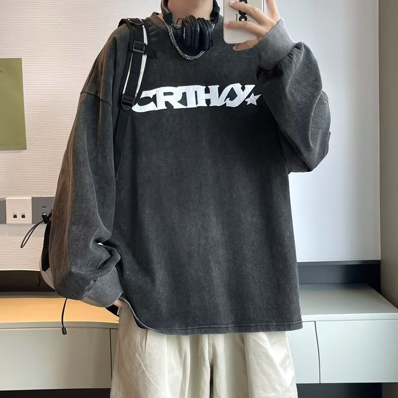 Men's T Shirt plus Size Oversize Distressed Heavy Weight