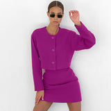 Women Co-Ords Autumn and Winter Woolen Coat High Waist