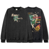 Unisex Long Sleeve Shirt Crew Neck Sweater High Street Loose