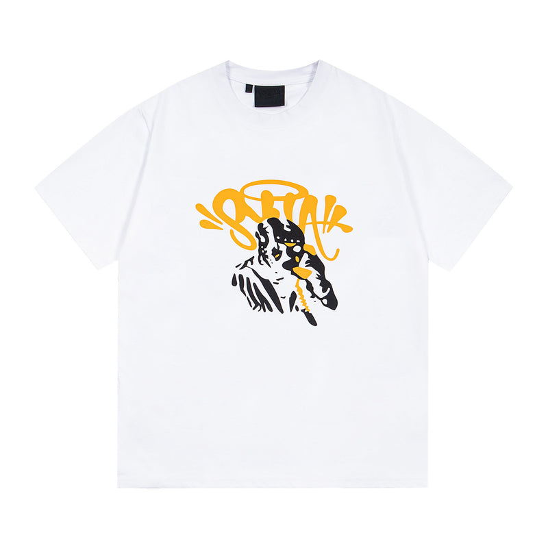 Synaworld T Shirts central cee short sleeves front and rear letter print loose T-shirt