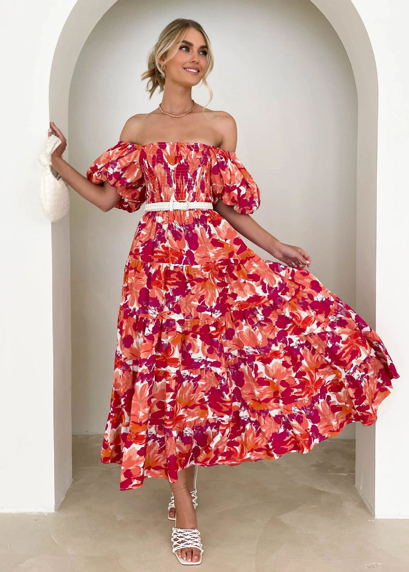 Women Dress 2 US Puff Sleeves for Holiday Show Thin and Long