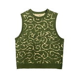 Kapital T Shirt Pingtian Hehong Vintage Sweater Outer Knitted Vest Tang Pattern Sleeveless
