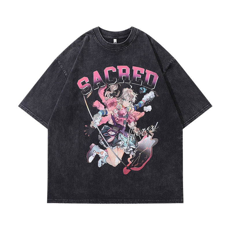 Men T-Shirt Oversize Distressed All-Matching
