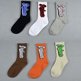 Mens Socks Colored Letter Long Tube