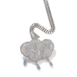 Jewelry Hip Hop Zircon Lightning Cloud Pendant Versatile Necklace Spectrum lightning