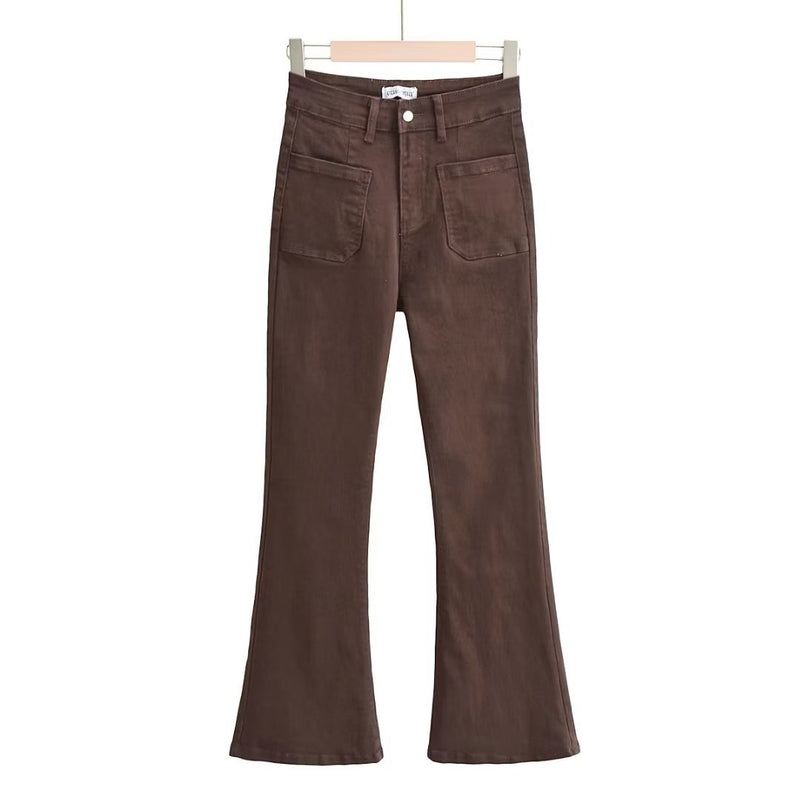 Women Jeans Bell-Bottom Pants Slimming Versatile Retro
