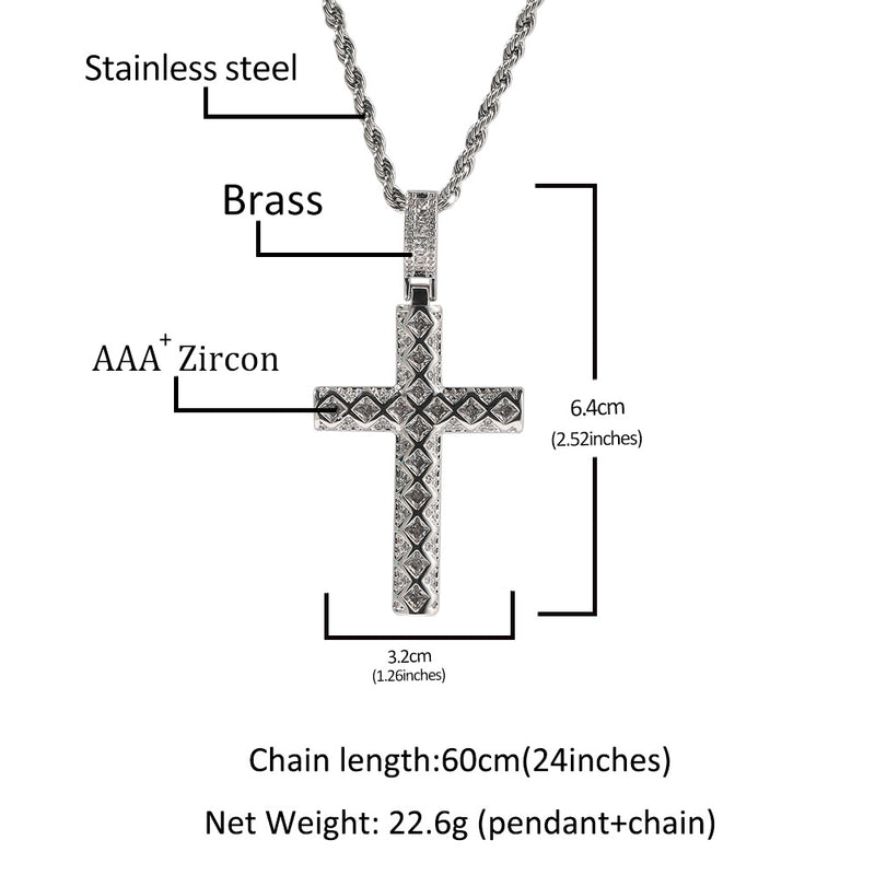 Jewelry Hip Hop Fashion Versatile Cross Pendant with Diamonds Crosses St. Valentine's Spectrum