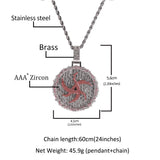 Jewelry Ai Zhiheng Round Cake Pendant Necklace Copper Set with Colored Zircon St. Valentine's Spectrum