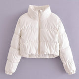 Women Cotton Coat Winter Loose Slimming Thickened PU Leather
