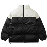Men Cotton Mixed Jacket Coat Pattern Cotton Coat Jacket Men's Winter Loose Stitching Thickening
