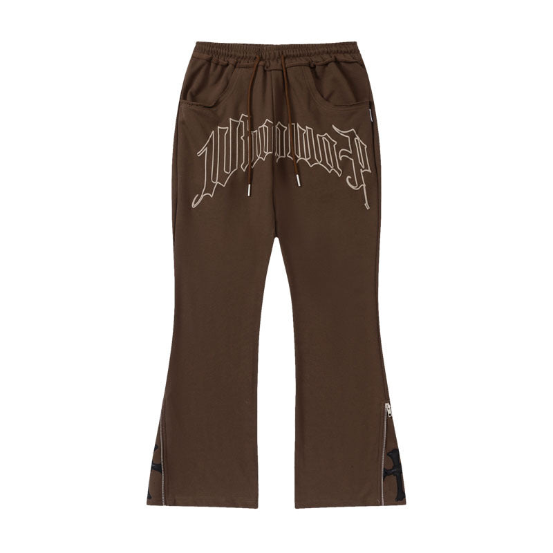 Cargo Pants Bell-Bottom Pants Embroidery Cross