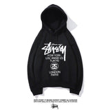 Stussy Hoodie Embroidered Fleece Fashion Hooded Sweater