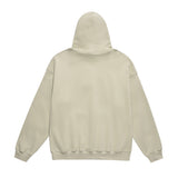 Men Fleece Lined Hoodie Autumn Winter Sweater Male Letter Embroidered Loose Hooded Pullover Long Sleeve Top