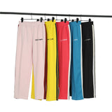 Palm Angels Pants Black and White Striped Casual Trousers Sports Pants